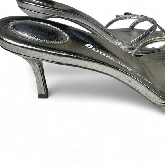 Alexander Wang Silver Lucienne 65 Strappy Slide 37.5 NWT - Picture 15 of 16